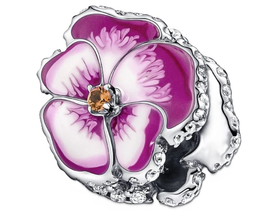 Charms Pandora 790777C01 różowy bratek