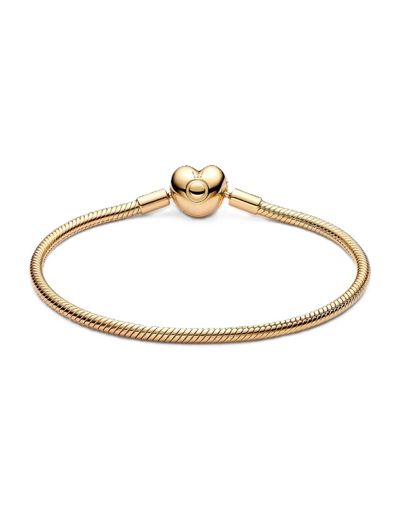 Bransoletka damska Pandora 563050C00-18 o splocie wężykowym z zapięciem w kształcie serca