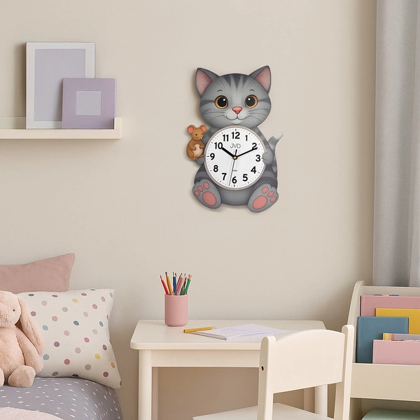 Zegar JVD HJ114 Kotek Dziecięcy Cichy mechanizm