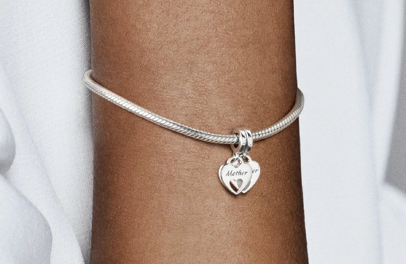 Charms Pandora Zawieszka łamana z dwoma sercami 799187C01