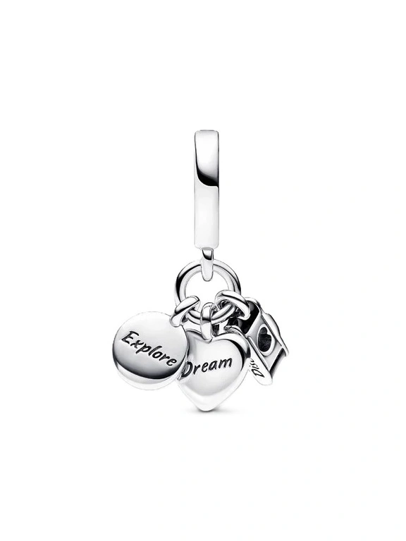 Charms Pandora Zawieszka Aparat, Serce i Kompas 792703C01