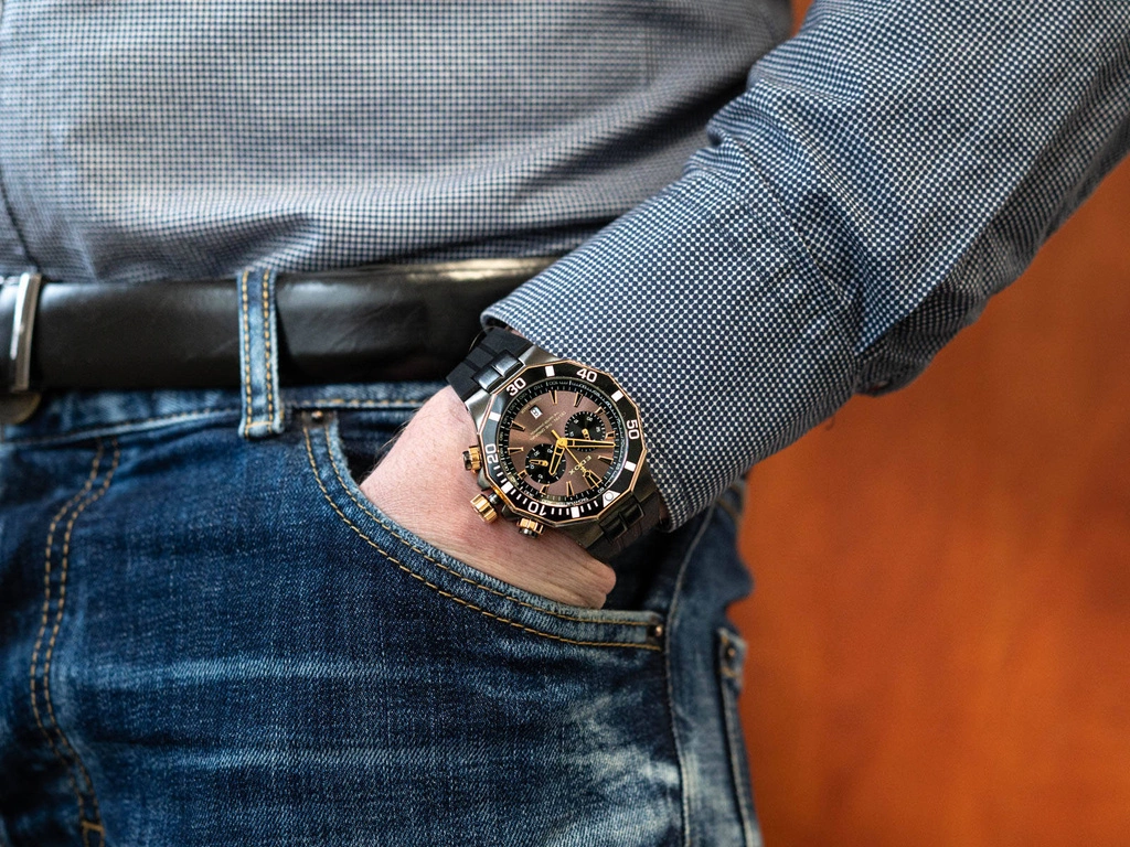 Zegarek męski EDOX 10112 357GRNCA BRNR Delfin