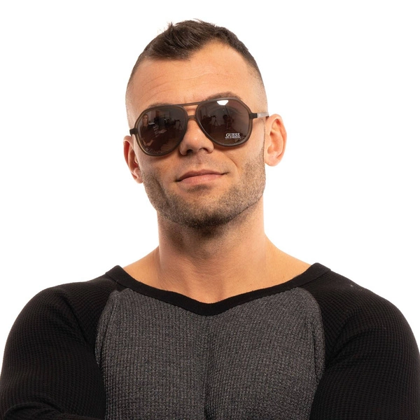 Okulary przeciwsłoneczne męskie Guess GF0217 94C 60 Brązowe