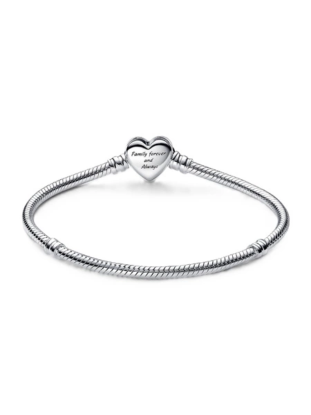 Bransoletka damska Pandora 592645C01-16 o splocie wężykowym z zapięciem w kształcie serca z symbolem nieskończoności