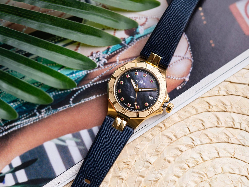 Zegarek damski EDOX 53020 37JC NANRUD Delfin The Original Diver Date Lady