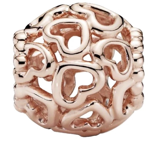 Charms Pandora Różowe Ażurowe Serduszka 780964