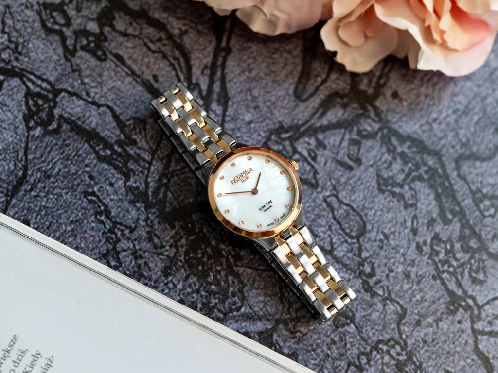 Zegarek damski ROAMER 512847 49 89 20 Slim-Line Diamond
