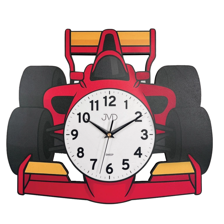 Zegar JVD HJ116 Czerwony samochód Dziecięcy Cichy mechanizm