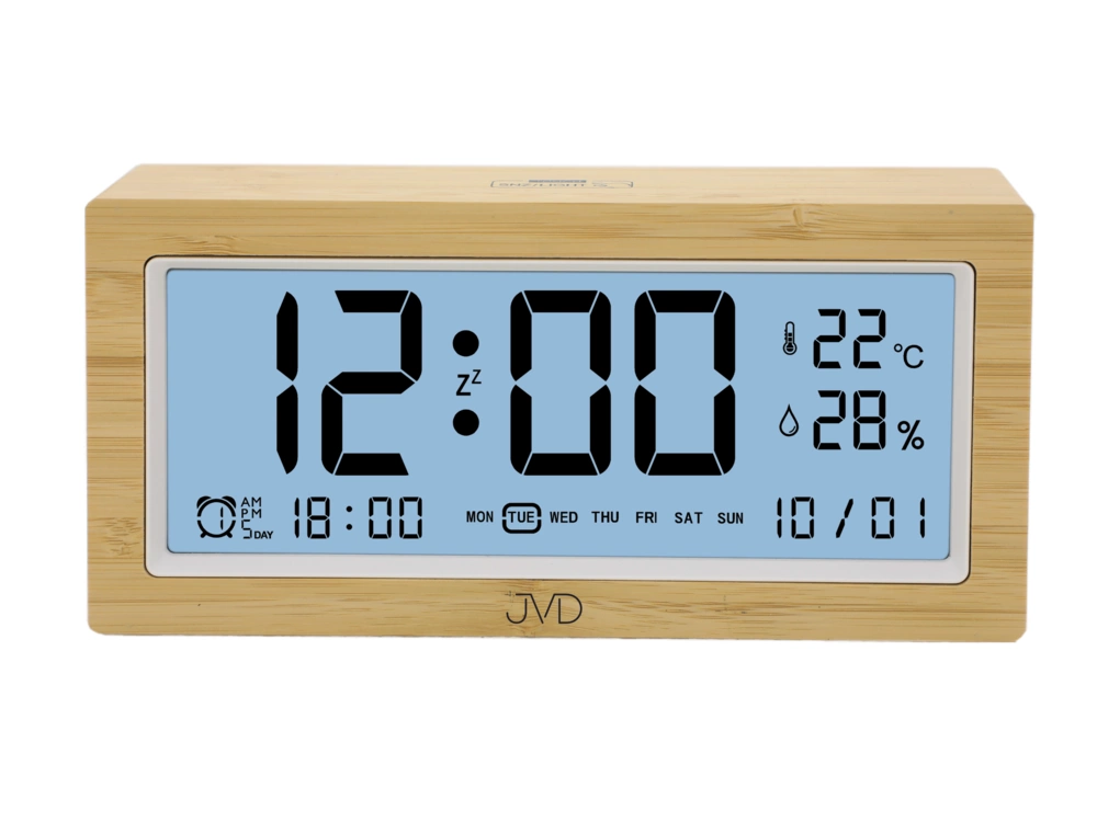Budzik JVD SB2897 ALARM TERMOMETR HIGROMETR TIMER