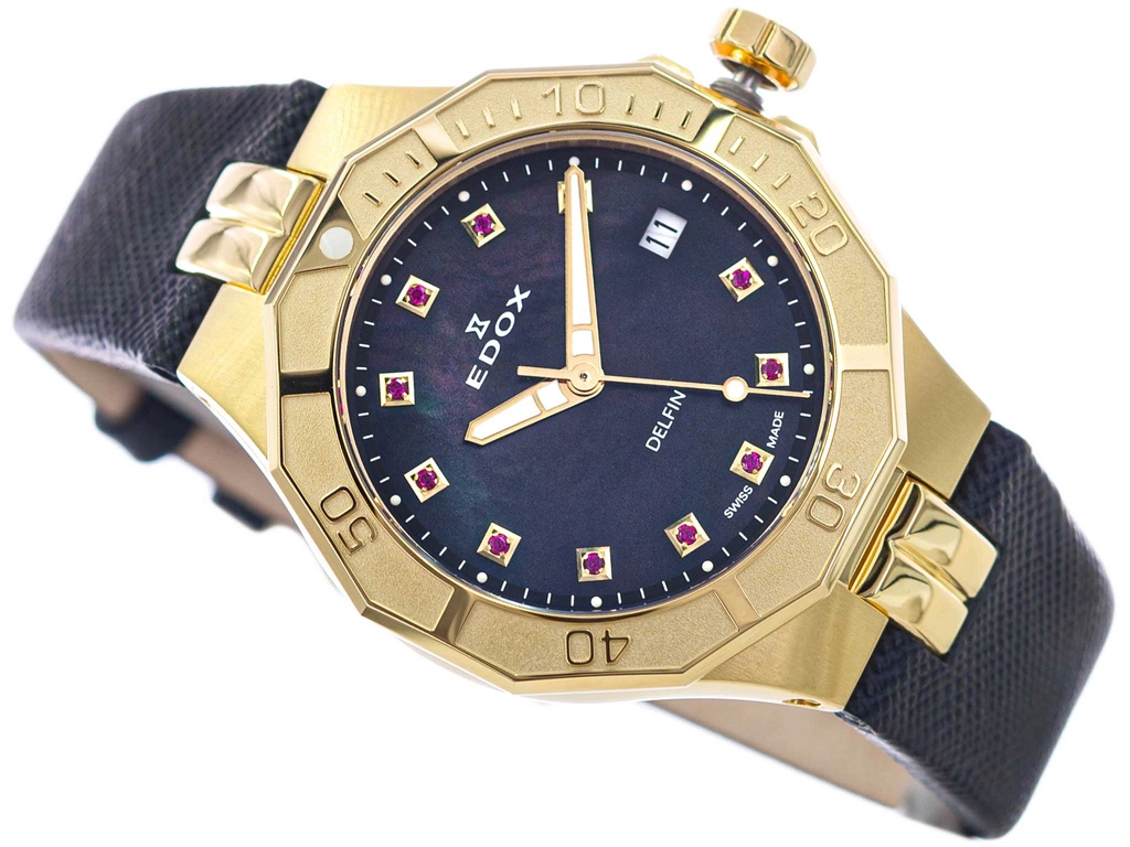Zegarek damski EDOX 53020 37JC NANRUD Delfin The Original Diver Date Lady
