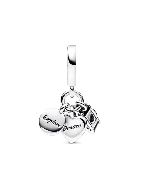 Charms Pandora Zawieszka Aparat, Serce i Kompas 792703C01