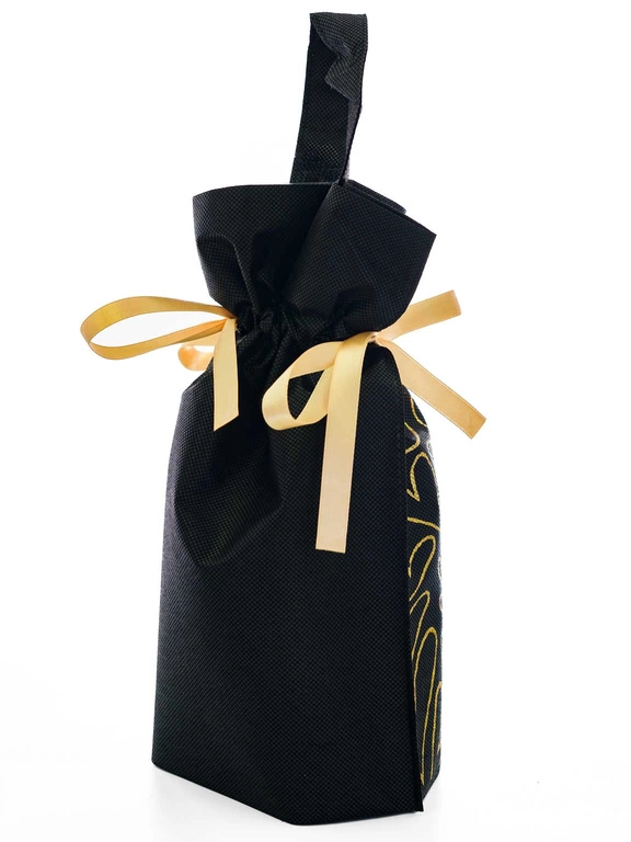 WOREK PREZENTOWY Czarny w złote serca