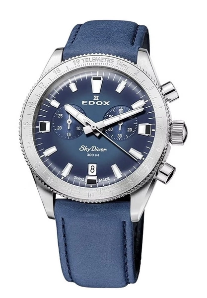 Zegarek męski EDOX 10116 3 BUIDN Skydiver Chrono Set Limited Edition 