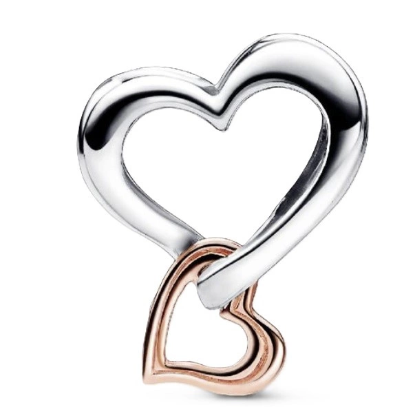 Charms Pandora 782642C00 dwutonowy ażurowy w kształcie serca z symbolem nieskończoności