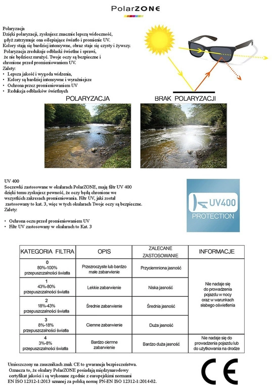 Okulary Przeciwsłoneczne PolarZONE PZ-728-15 brązowo-beżowe