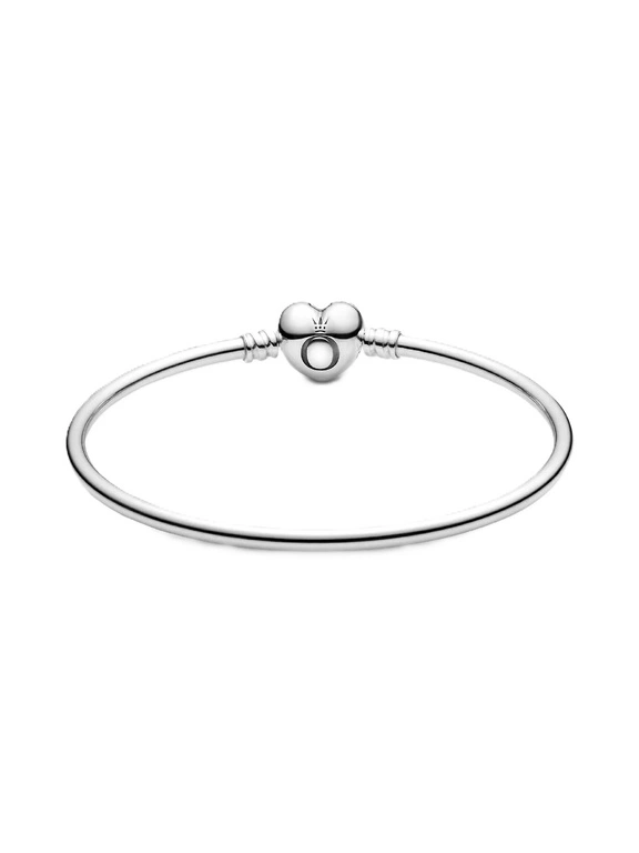 Bransoletka damska Pandora 596268-19 bangle z zapięciem w kształcie serca i logo