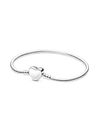 Bransoletka damska Pandora 599206C00-21 o splocie wężykowym z zapięciem w kształcie serca do grawerowania