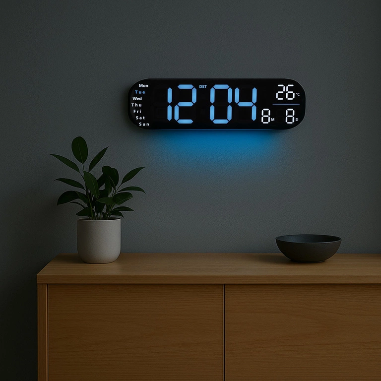 Zegar JVD DH5502.1 TERMOMETR, KALENDARZ, ALARM, PODŚWIETLENIE