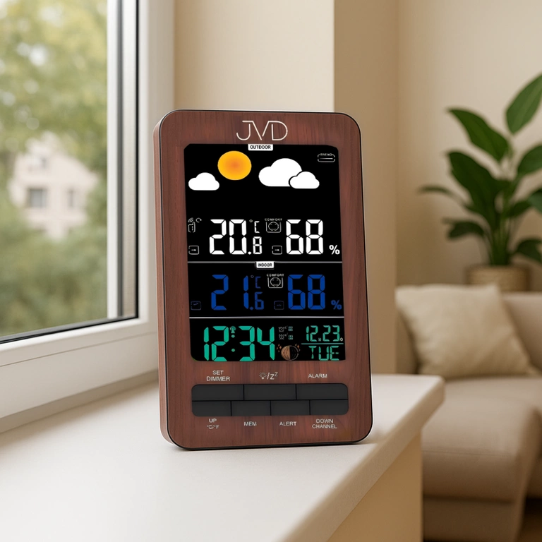 Stacja pogody JVD RB6687.2 Termometr, Barometr, Higrometr, Radio Controlled