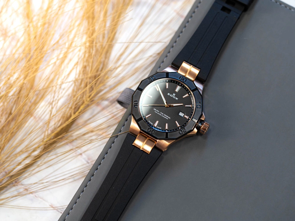 Zegarek męski EDOX 53021 37RNCA NIR Delfin The Original Date