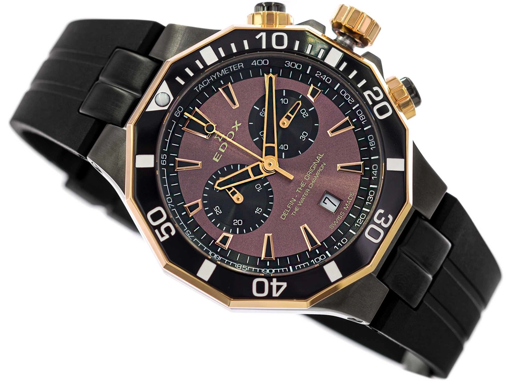 Zegarek męski EDOX 10112 357GRNCA BRNR Delfin