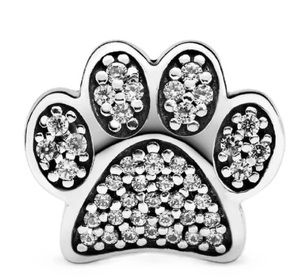 Charms Pandora 791714CZ Lśniący odcisk łapy