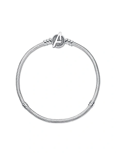 Bransoletka damska Pandora 590784C00-23 o splocie wężykowym z zapięciem z logo Avengers