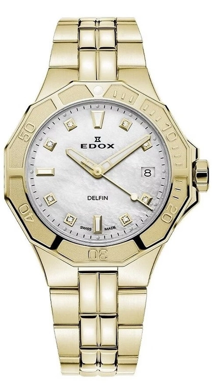Zegarek damski EDOX 53020 37JM NADD Delfin The Original Diver Lady Diamonds 