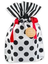 WOREK PREZENTOWY czarno-biały paski i grochy