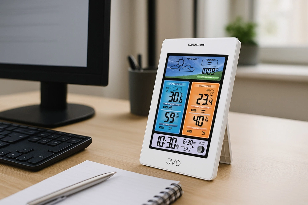 Stacja pogody JVD RB3374 Radio Controlled Higrometr Czujnik Zewnętrzny