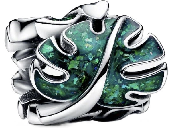 Charms Pandora Zielone liście monstery 793332C01