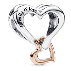 Charms Pandora 782642C00 dwutonowy ażurowy w kształcie serca z symbolem nieskończoności