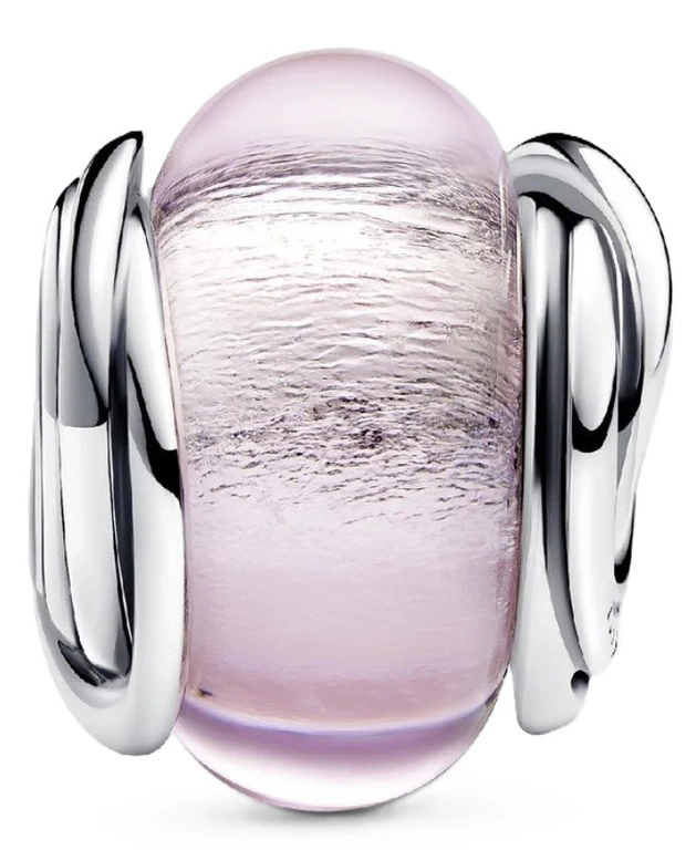Charms Pandora ze srebra i różowego szkła Murano 793241C00