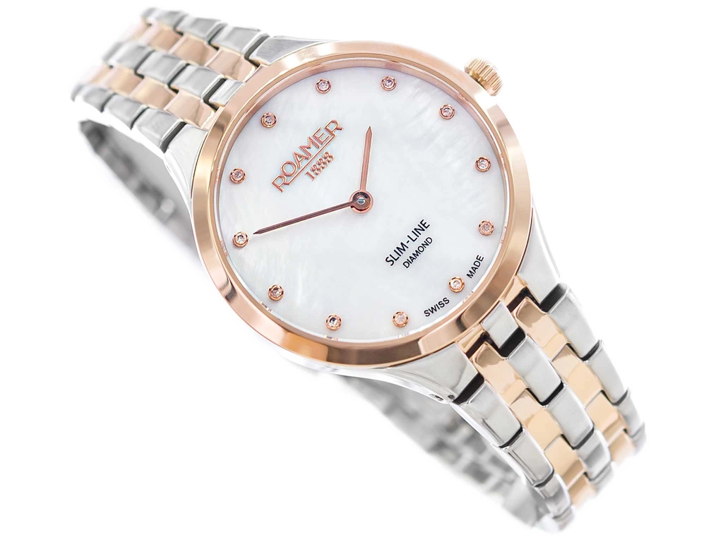 Zegarek damski ROAMER 512847 49 89 20 Slim-Line Diamond