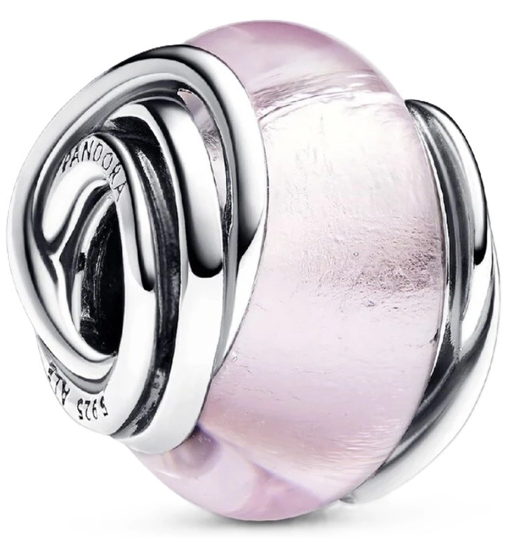 Charms Pandora ze srebra i różowego szkła Murano 793241C00