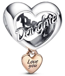 Charms Pandora 782327C00 Serce „Kocham Cię, Córko”