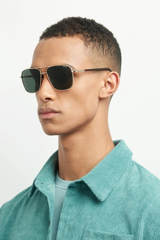 Okulary przeciwsłoneczne męskie Polaroid PLD 4128/S/X J5G60UC Złote