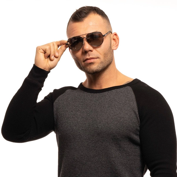 Okulary przeciwsłoneczne męskie Guess GF0215 08C 60 Brązowe