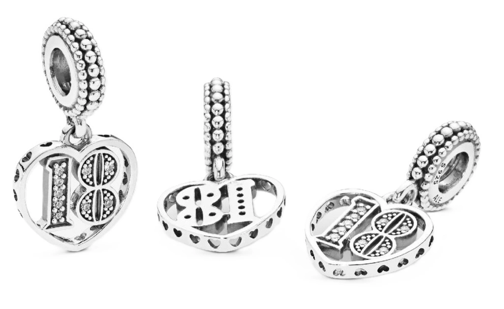 Charms Pandora 797262CZ Zawieszka na 18. urodziny