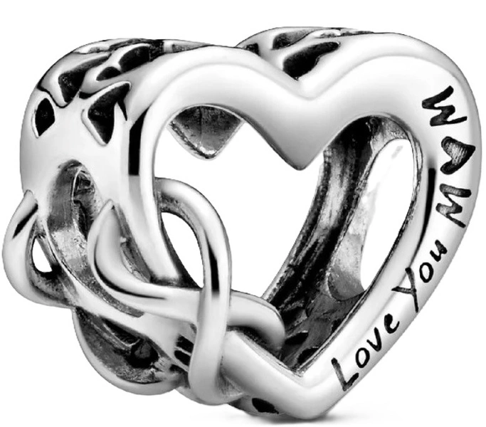 Charms Pandora Serce „Kocham Cię Mamo” z symbolem nieskończoności 798825C00