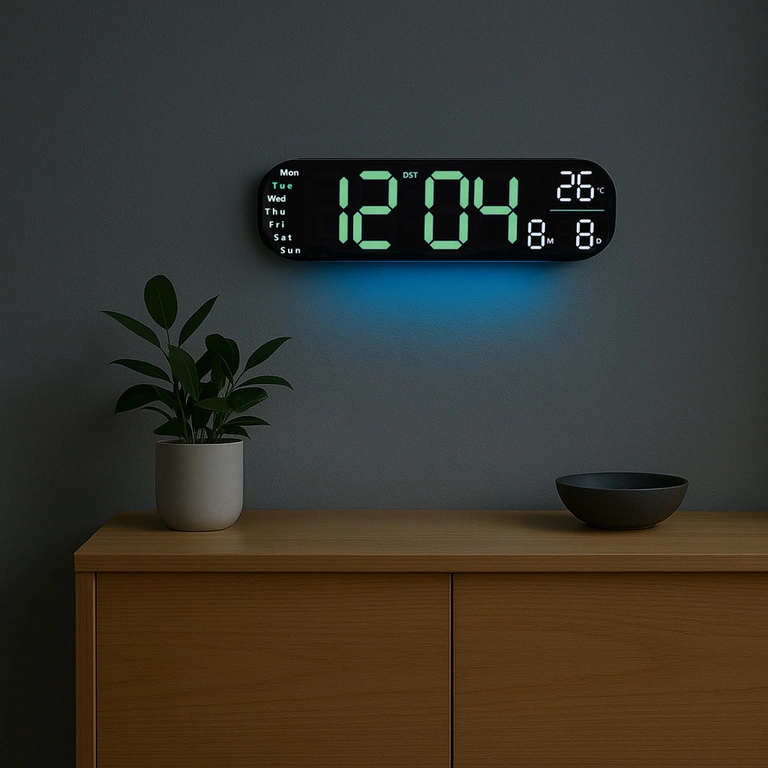 Zegar JVD DH5502.3 TERMOMETR, KALENDARZ, ALARM, PODŚWIETLENIE