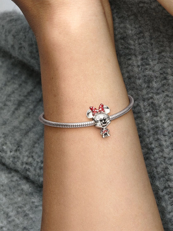 Charms Pandora 798880C02 Disney Myszka Minnie z sukienką i kokardą w grochy
