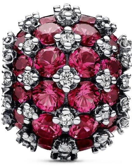 Charms Pandora okrągły wysadzany różowymi kamieniami 792630C03