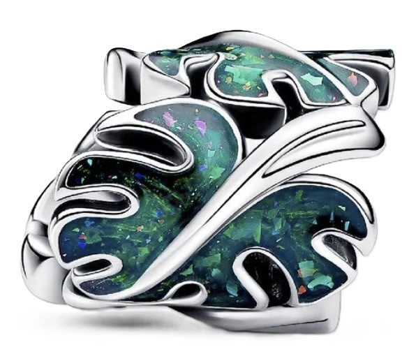 Charms Pandora Zielone liście monstery 793332C01
