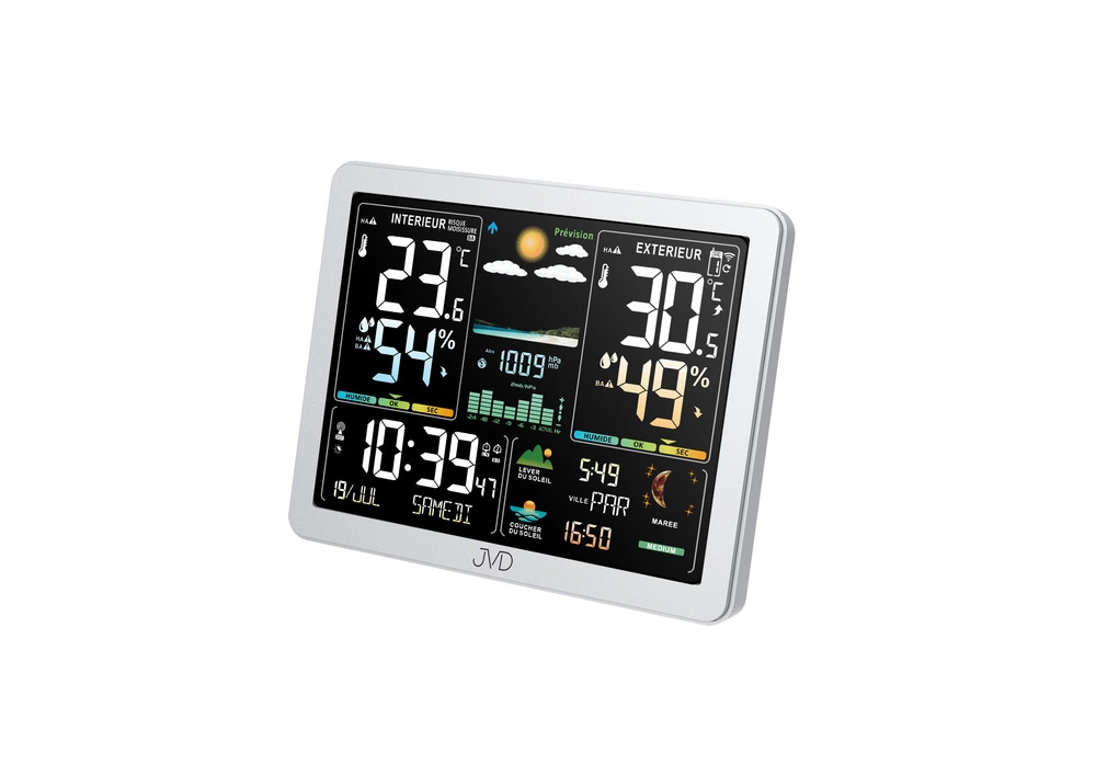 Stacja pogody JVD RB3568 Radio Control Fazy Księżyca Higrometr Budzik