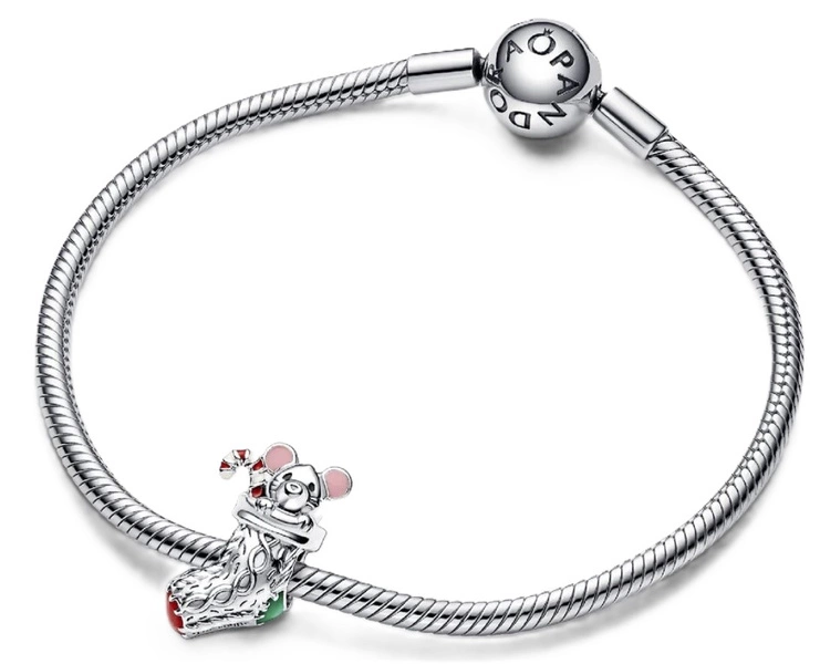 Charms Pandora Świąteczna myszka i skarpeta 792366C01