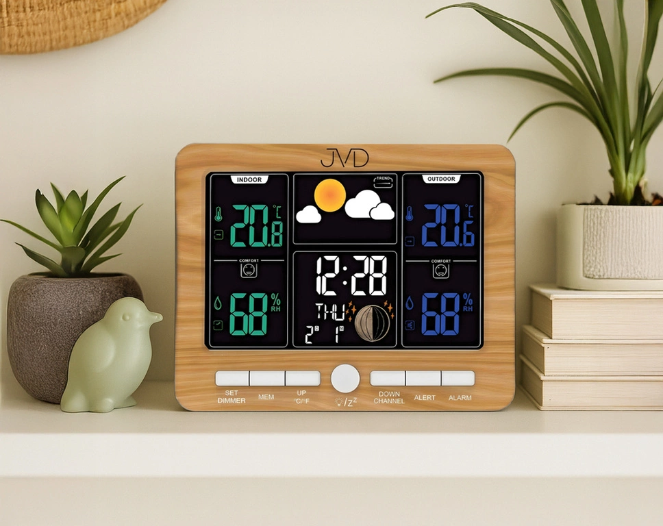 Stacja pogody JVD RB6685.2 Radio Controlled Higrometr Czujnik Zewnętrzny