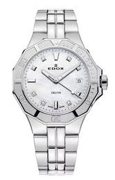 Zegarek damski EDOX 53020 3M NADN Delfin The Original Diver Lady Diamonds