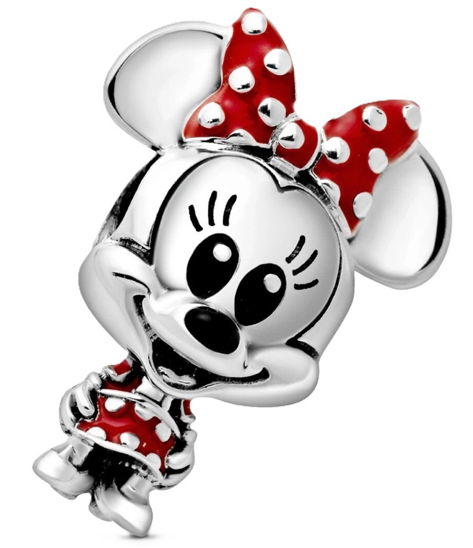 Charms Pandora 798880C02 Disney Myszka Minnie z sukienką i kokardą w grochy