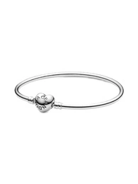 Bransoletka damska Pandora 596268-21 bangle z zapięciem w kształcie serca i logo